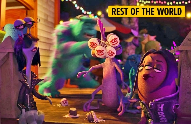 Mike bumps into Randall Mike bumps into Randall